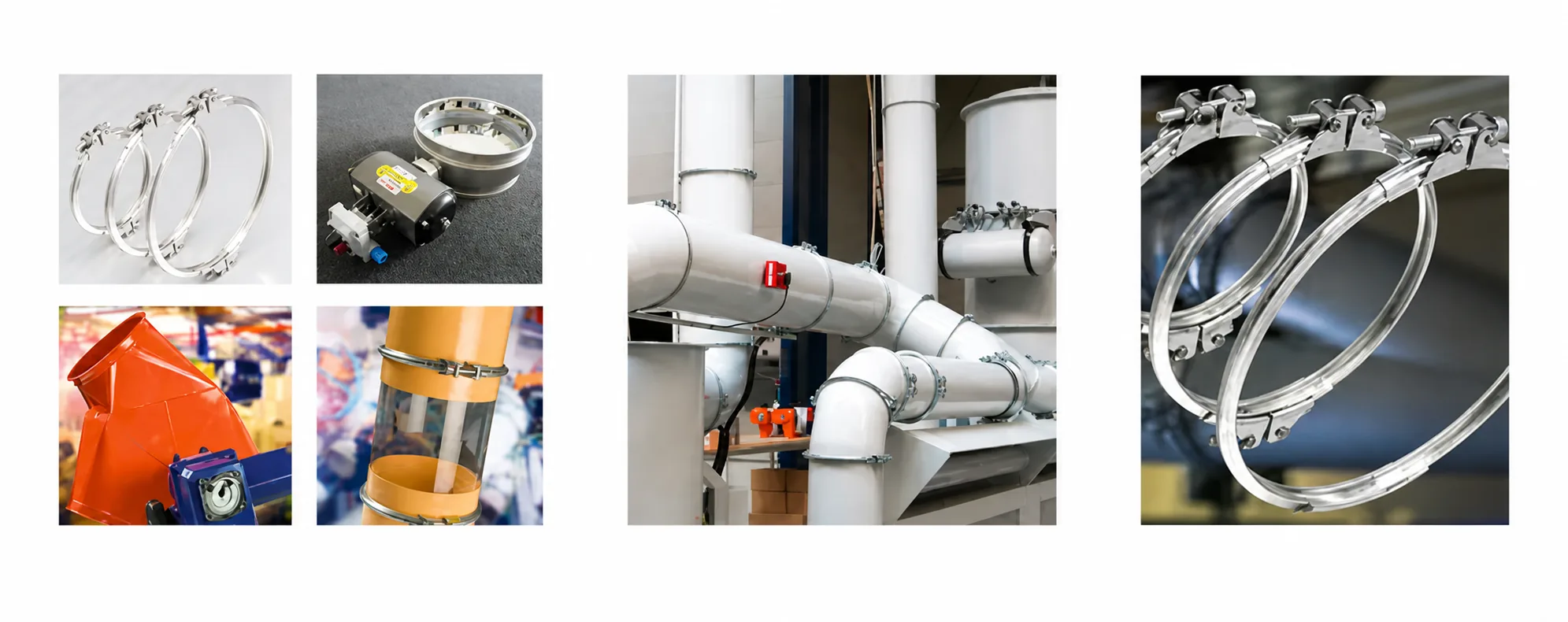 KMH Conveyor Pipe systems — pipe couplings, flap valves, industrial pipe fittings and installations