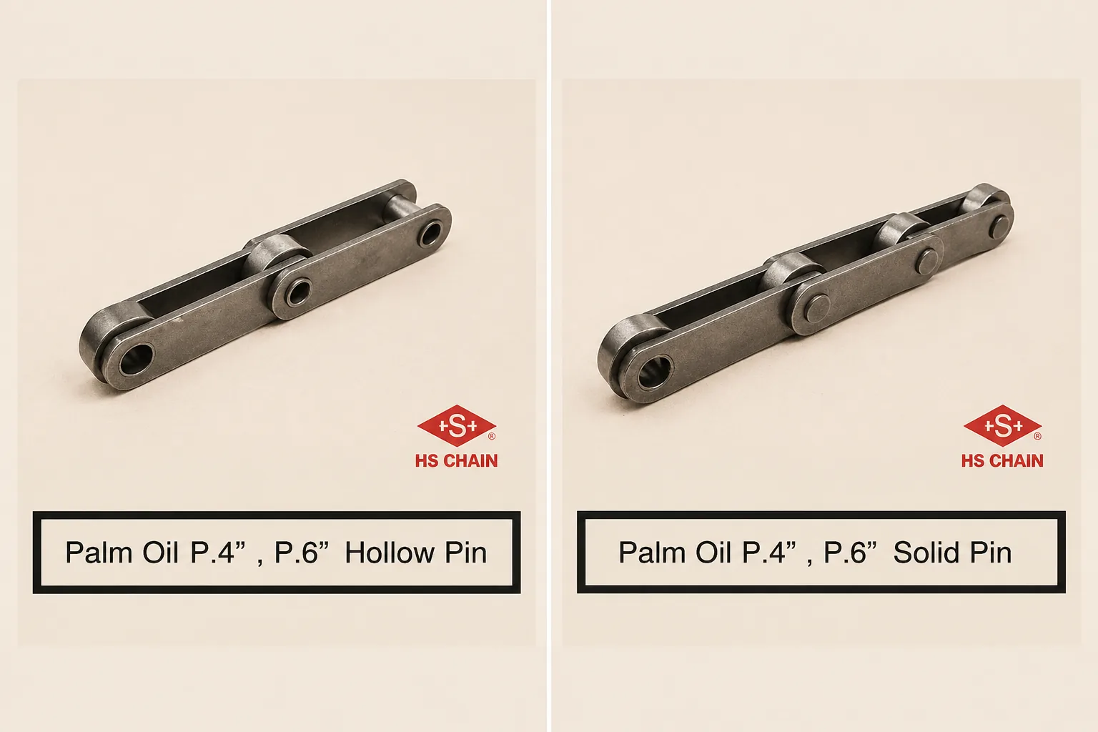 Palm Oil P.4" P.6" Hollow Pin and Solid Pin — HS Chain palm oil production chains
