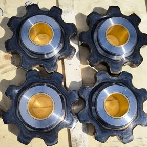 Heavy-duty cast iron sprockets with brass bushings — custom bore sprockets for industrial conveyor chains